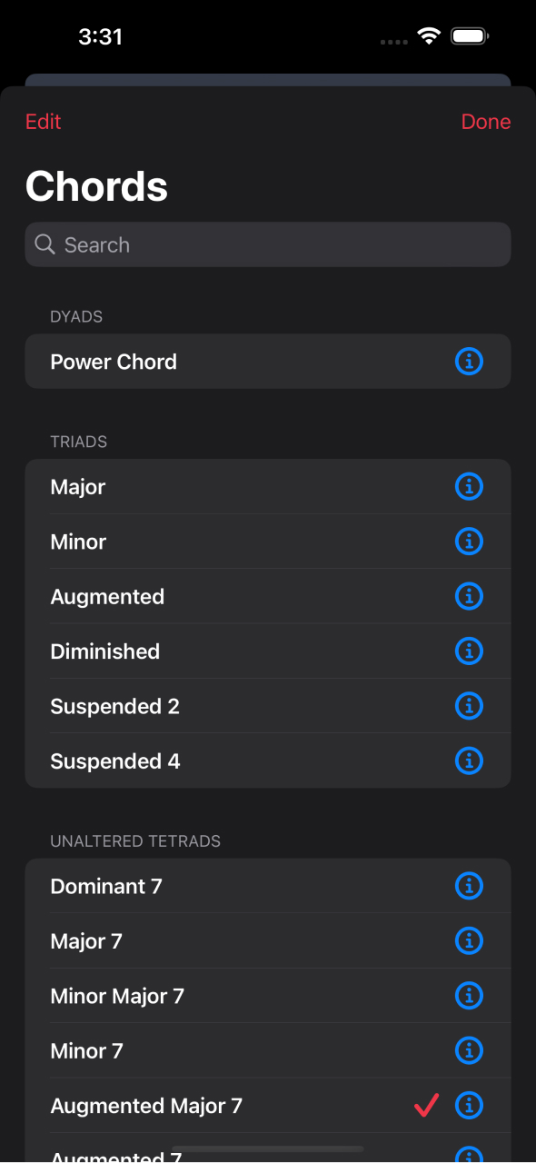 Nota Music App - Chord Browser